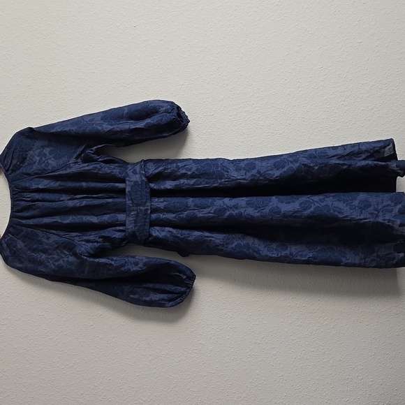 Elegant Blue Floral Puff Sleeves Spring Summer Dress Cottagecore Boho Bohemian - Picture 10 of 10